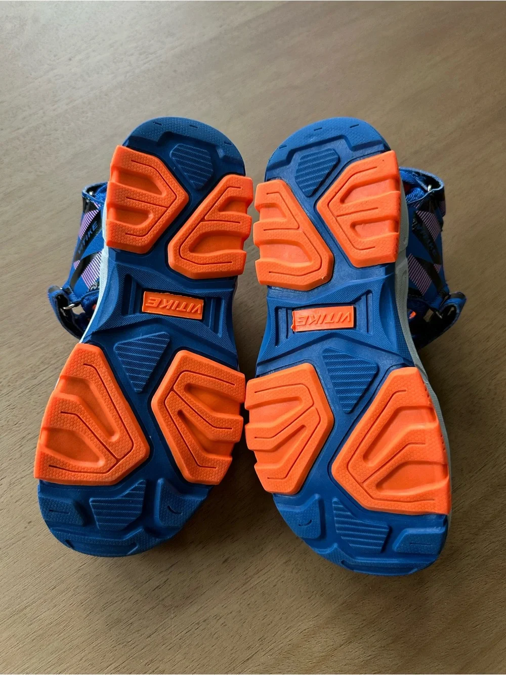 VITIKE Kids Closed-Toe Sport Sandals, EU 34 / US 2.5 Big Kid, Blue/Orange